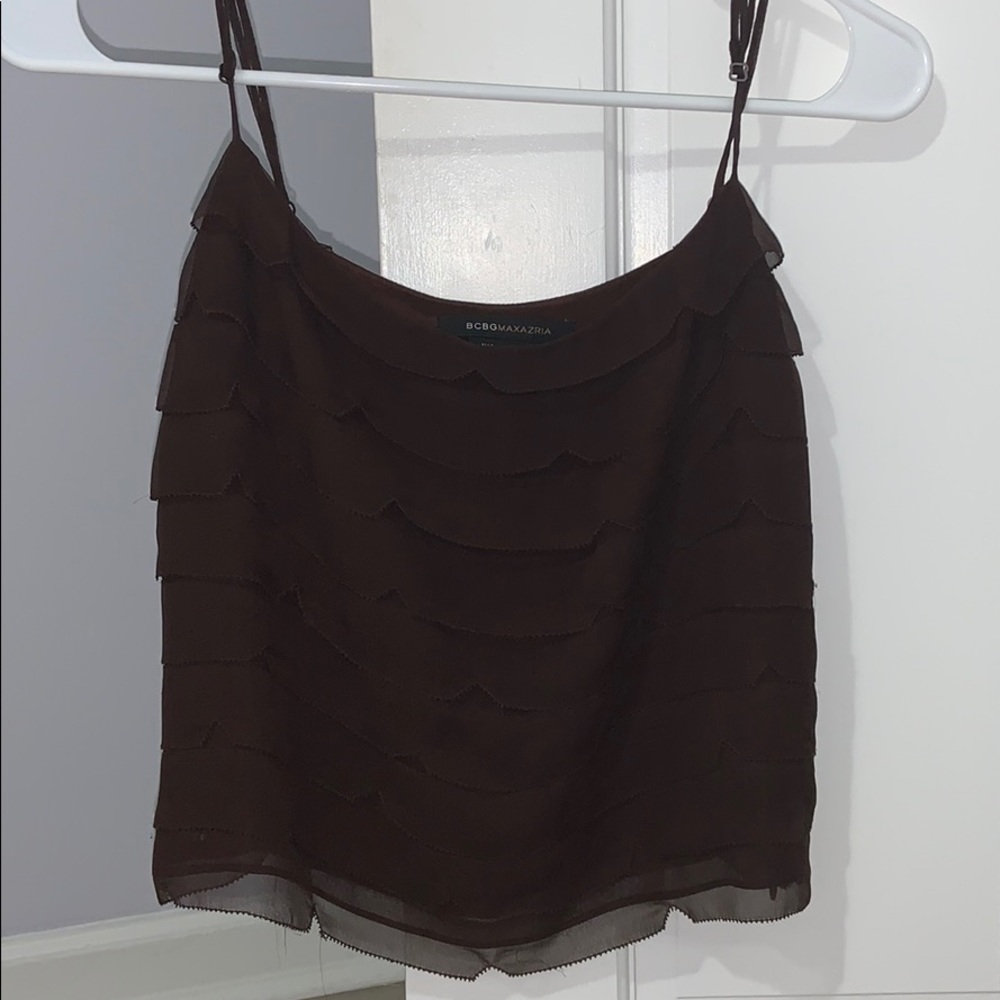 Brown loose tank top